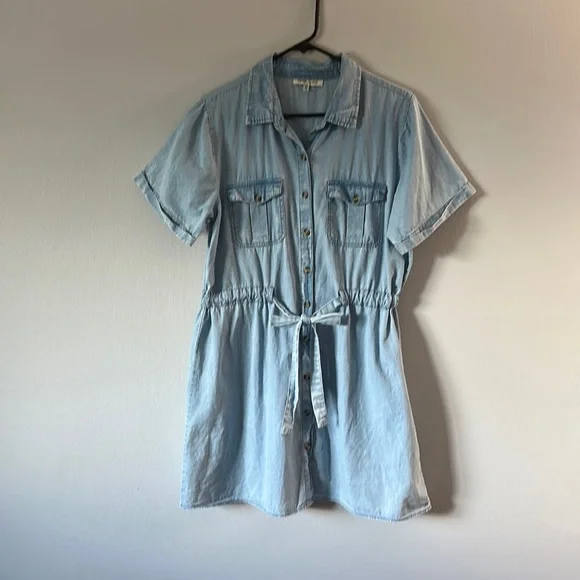Speed Limit MPH Acid Wash Denim Mini Dress XL - Picture 1 of 6